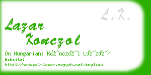 lazar konczol business card